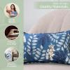 imageMaison d Hermine Decorative Pillow Covers 20x20 Inch Square 100 Cotton Throw Pillow Covers with Zipper  Chair Couches Sofas Bedroom Home for Easter Decorations Savana Jouy  Beige13  Feuillage  Air Force Blue