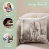 imageMaison d Hermine Decorative Pillow Covers 20x20 Inch Square 100 Cotton Throw Pillow Covers with Zipper  Chair Couches Sofas Bedroom Home for Easter Decorations Savana Jouy  Beige06  Savana Jouy  Green Elephant