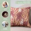 imageMaison d Hermine Decorative Pillow Covers 20x20 Inch Square 100 Cotton Throw Pillow Covers with Zipper  Chair Couches Sofas Bedroom Home for Easter Decorations Savana Jouy  Beige16  Feuillage  Cameo Brown