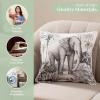 imageMaison d Hermine Decorative Pillow Covers 20x20 Inch Square 100 Cotton Throw Pillow Covers with Zipper  Chair Couches Sofas Bedroom Home for Easter Decorations Savana Jouy  Beige02  Savana Jouy  Black Elephant