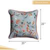 imageMaison d Hermine Decorative Pillow Covers 20x20 Inch Square 100 Cotton Throw Pillow Covers with Zipper  Chair Couches Sofas Bedroom Home for Easter Decorations Savana Jouy  Beige24  Dalida  Blue