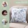 imageMaison d Hermine Decorative Pillow Covers 20x20 Inch Square 100 Cotton Throw Pillow Covers with Zipper  Chair Couches Sofas Bedroom Home for Easter Decorations Savana Jouy  Beige22  Neo Ipomee  White