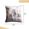 imageMaison d Hermine Decorative Pillow Covers 20x20 Inch Square 100 Cotton Throw Pillow Covers with Zipper  Chair Couches Sofas Bedroom Home for Easter Decorations Savana Jouy  Beige02  Savana Jouy  Black Elephant