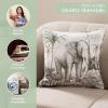 imageMaison d Hermine Decorative Pillow Covers 20x20 Inch Square 100 Cotton Throw Pillow Covers with Zipper  Chair Couches Sofas Bedroom Home for Easter Decorations Savana Jouy  Beige03  Savana Jouy  Beige Elephant