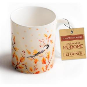 imageMaison d Hermine Coffee Mug with Handles Fine Bone China Pack of One Coffee Mug for Hot Beverages Cappuccino Latte Home Restaurant Perfect for Men ampamp Women Champ De Mars  Paris 15 Ounce3  Oak Leaves  Jaya  Friends