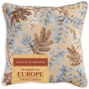 imageMaison d Hermine Decorative Pillow Covers 20x20 Inch Square 100 Cotton Throw Pillow Covers with Zipper  Chair Couches Sofas Bedroom Home for Easter Decorations Savana Jouy  Beige12  Feuillage  Light Ecru