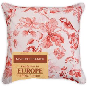 imageMaison d Hermine Decorative Pillow Covers 20x20 Inch Square 100 Cotton Throw Pillow Covers with Zipper  Chair Couches Sofas Bedroom Home for Easter Decorations Savana Jouy  Beige10  Equinoxe  Terracotta