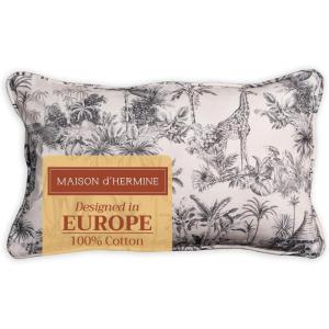 imageMaison d Hermine Decorative Pillow Covers 20x20 Inch Square 100 Cotton Throw Pillow Covers with Zipper  Chair Couches Sofas Bedroom Home for Easter Decorations Savana Jouy  Beige02  Savana Jouy  Black