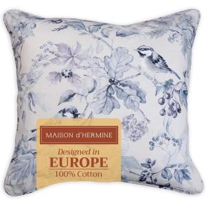 imageMaison d Hermine Decorative Pillow Covers 20x20 Inch Square 100 Cotton Throw Pillow Covers with Zipper  Chair Couches Sofas Bedroom Home for Easter Decorations Savana Jouy  Beige04  Equinoxe  Blue