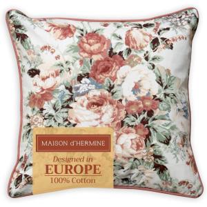 imageMaison d Hermine Decorative Pillow Covers 20x20 Inch Square 100 Cotton Throw Pillow Covers with Zipper  Chair Couches Sofas Bedroom Home for Easter Decorations Savana Jouy  Beige17  Abbeville