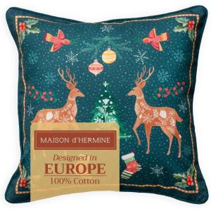 imageMaison d Hermine Decorative Pillow Covers 20x20 Inch Square 100 Cotton Throw Pillow Covers with Zipper  Chair Couches Sofas Bedroom Home for Easter Decorations Savana Jouy  Beige20  Hygge Christmas