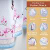 imageMaison d Hermine Easter Dew 100 Cotton Set of 3 Kitchen Rod Pocket Window Curtain for Cafe  Kitchen  Bedroom  Home 2 Tiers 28quotX36quot and 1 Valance 56quotX18quot21  Blossoms in Spring