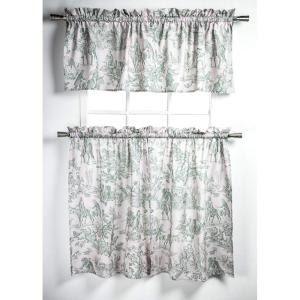 imageMaison d Hermine Easter Dew 100 Cotton Set of 3 Kitchen Rod Pocket Window Curtain for Cafe  Kitchen  Bedroom  Home 2 Tiers 28quotX36quot and 1 Valance 56quotX18quot14  the Miller  Antique Green