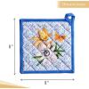 imageMaison dHermine Pot Holders 100 Cotton Set of 2 Pot Holders 8quot x 8quot with Loop Heat Resistant Grilling Microwave Barbeque Handling Hot Pans  Easter Decorations SpringSummer Lazy Summer Days07  Passiflora