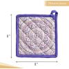 imageMaison dHermine Pot Holders 100 Cotton Set of 2 Pot Holders 8quot x 8quot with Loop Heat Resistant Grilling Microwave Barbeque Handling Hot Pans  Easter Decorations SpringSummer Easter Zest26  Mandala