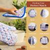 imageMaison dHermine Pot Holders 100 Cotton Set of 2 Pot Holders 8quot x 8quot with Loop Heat Resistant Grilling Microwave Barbeque Handling Hot Pans  Easter Decorations SpringSummer Lazy Summer Days16  Indian Floral