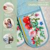 imageMaison dHermine Pot Holders 100 Cotton Set of 2 Pot Holders 8quot x 8quot with Loop Heat Resistant Grilling Microwave Barbeque Handling Hot Pans  Easter Decorations SpringSummer Lazy Summer Days05  Giverny