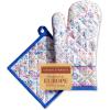 imageMaison dHermine Pot Holders 100 Cotton Set of 2 Pot Holders 8quot x 8quot with Loop Heat Resistant Grilling Microwave Barbeque Handling Hot Pans  Easter Decorations SpringSummer Lazy Summer Days16  Indian Floral