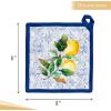 imageMaison dHermine Pot Holders 100 Cotton Set of 2 Pot Holders 8quot x 8quot with Loop Heat Resistant Grilling Microwave Barbeque Handling Hot Pans  Easter Decorations SpringSummer Lazy Summer Days03  Citrus