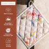 imageMaison dHermine Pot Holders 100 Cotton Set of 2 Pot Holders 8quot x 8quot with Loop Heat Resistant Grilling Microwave Barbeque Handling Hot Pans  Easter Decorations SpringSummer Lazy Summer Days09  Ibiza  Beige