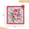imageMaison dHermine Pot Holders 100 Cotton Set of 2 Pot Holders 8quot x 8quot with Loop Heat Resistant Grilling Microwave Barbeque Handling Hot Pans  Easter Decorations SpringSummer Lazy Summer Days20  Rose Garden
