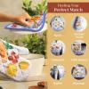 imageMaison dHermine Pot Holders 100 Cotton Set of 2 Pot Holders 8quot x 8quot with Loop Heat Resistant Grilling Microwave Barbeque Handling Hot Pans  Easter Decorations SpringSummer Lazy Summer Days06  Gourmand