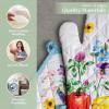 imageMaison dHermine Pot Holders 100 Cotton Set of 2 Pot Holders 8quot x 8quot with Loop Heat Resistant Grilling Microwave Barbeque Handling Hot Pans  Easter Decorations SpringSummer Lazy Summer Days05  Giverny