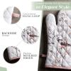 imageMaison dHermine Pot Holders 100 Cotton Set of 2 Pot Holders 8quot x 8quot with Loop Heat Resistant Grilling Microwave Barbeque Handling Hot Pans  Easter Decorations SpringSummer Easter Zest08  Meadow Florals  Brown