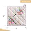 imageMaison dHermine Pot Holders 100 Cotton Set of 2 Pot Holders 8quot x 8quot with Loop Heat Resistant Grilling Microwave Barbeque Handling Hot Pans  Easter Decorations SpringSummer Easter Zest12  Champ De Mars