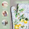 imageMaison dHermine Pot Holders 100 Cotton Set of 2 Pot Holders 8quot x 8quot with Loop Heat Resistant Grilling Microwave Barbeque Handling Hot Pans  Easter Decorations SpringSummer Easter Zest03  Citrus