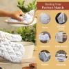 imageMaison dHermine Pot Holders 100 Cotton Set of 2 Pot Holders 8quot x 8quot with Loop Heat Resistant Grilling Microwave Barbeque Handling Hot Pans  Easter Decorations SpringSummer Lazy Summer Days10  Meadow Florals  Beige