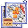 imageMaison dHermine Pot Holders 100 Cotton Set of 2 Pot Holders 8quot x 8quot with Loop Heat Resistant Grilling Microwave Barbeque Handling Hot Pans  Easter Decorations SpringSummer Easter Zest06  Gourmand