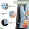 imageMaison dHermine Pot Holders 100 Cotton Set of 2 Pot Holders 8quot x 8quot with Loop Heat Resistant Grilling Microwave Barbeque Handling Hot Pans  Easter Decorations SpringSummer Lazy Summer Days04  Ibiza