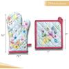 imageMaison dHermine Pot Holders 100 Cotton Set of 2 Pot Holders 8quot x 8quot with Loop Heat Resistant Grilling Microwave Barbeque Handling Hot Pans  Easter Decorations SpringSummer Lazy Summer Days13  Jardin Dete  Mint