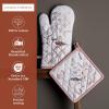 imageMaison dHermine Pot Holders 100 Cotton Set of 2 Pot Holders 8quot x 8quot with Loop Heat Resistant Grilling Microwave Barbeque Handling Hot Pans  Easter Decorations SpringSummer Easter Zest08  Meadow Florals  Brown