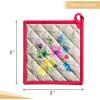 imageMaison dHermine Pot Holders 100 Cotton Set of 2 Pot Holders 8quot x 8quot with Loop Heat Resistant Grilling Microwave Barbeque Handling Hot Pans  Easter Decorations SpringSummer Easter Zest17  Jardin Dete  Fog