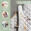 imageMaison dHermine Pot Holders 100 Cotton Set of 2 Pot Holders 8quot x 8quot with Loop Heat Resistant Grilling Microwave Barbeque Handling Hot Pans  Easter Decorations SpringSummer Easter Zest10  Meadow Florals  Beige