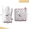 imageMaison dHermine Pot Holders 100 Cotton Set of 2 Pot Holders 8quot x 8quot with Loop Heat Resistant Grilling Microwave Barbeque Handling Hot Pans  Easter Decorations SpringSummer Easter Zest08  Meadow Florals  Brown