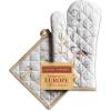 imageMaison dHermine Pot Holders 100 Cotton Set of 2 Pot Holders 8quot x 8quot with Loop Heat Resistant Grilling Microwave Barbeque Handling Hot Pans  Easter Decorations SpringSummer Lazy Summer Days10  Meadow Florals  Beige