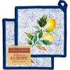 imageMaison dHermine Pot Holders 100 Cotton Set of 2 Pot Holders 8quot x 8quot with Loop Heat Resistant Grilling Microwave Barbeque Handling Hot Pans  Easter Decorations SpringSummer Lazy Summer Days03  Citrus