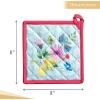imageMaison dHermine Pot Holders 100 Cotton Set of 2 Pot Holders 8quot x 8quot with Loop Heat Resistant Grilling Microwave Barbeque Handling Hot Pans  Easter Decorations SpringSummer Lazy Summer Days13  Jardin Dete  Mint