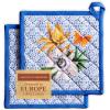 imageMaison dHermine Pot Holders 100 Cotton Set of 2 Pot Holders 8quot x 8quot with Loop Heat Resistant Grilling Microwave Barbeque Handling Hot Pans  Easter Decorations SpringSummer Lazy Summer Days07  Passiflora