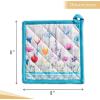 imageMaison dHermine Pot Holders 100 Cotton Set of 2 Pot Holders 8quot x 8quot with Loop Heat Resistant Grilling Microwave Barbeque Handling Hot Pans  Easter Decorations SpringSummer Easter Zest22  Flower in the Field