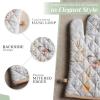 imageMaison dHermine Pot Holders 100 Cotton Set of 2 Pot Holders 8quot x 8quot with Loop Heat Resistant Grilling Microwave Barbeque Handling Hot Pans  Easter Decorations SpringSummer Easter Zest10  Meadow Florals  Beige