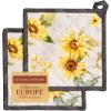 imageMaison dHermine Pot Holders 100 Cotton Set of 2 Pot Holders 8quot x 8quot with Loop Heat Resistant Grilling Microwave Barbeque Handling Hot Pans  Easter Decorations SpringSummer Easter Zest14  Candice