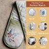 imageMaison dHermine Pot Holders 100 Cotton Set of 2 Pot Holders 8quot x 8quot with Loop Heat Resistant Grilling Microwave Barbeque Handling Hot Pans  Easter Decorations SpringSummer Easter Zest15  Flying Birds