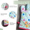imageMaison dHermine Pot Holders 100 Cotton Set of 2 Pot Holders 8quot x 8quot with Loop Heat Resistant Grilling Microwave Barbeque Handling Hot Pans  Easter Decorations SpringSummer Lazy Summer Days13  Jardin Dete  Mint