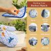 imageMaison dHermine Pot Holders 100 Cotton Set of 2 Pot Holders 8quot x 8quot with Loop Heat Resistant Grilling Microwave Barbeque Handling Hot Pans  Easter Decorations SpringSummer Lazy Summer Days07  Passiflora