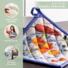 imageMaison dHermine Pot Holders 100 Cotton Set of 2 Pot Holders 8quot x 8quot with Loop Heat Resistant Grilling Microwave Barbeque Handling Hot Pans  Easter Decorations SpringSummer Lazy Summer Days06  Gourmand