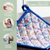 imageMaison dHermine Pot Holders 100 Cotton Set of 2 Pot Holders 8quot x 8quot with Loop Heat Resistant Grilling Microwave Barbeque Handling Hot Pans  Easter Decorations SpringSummer Lazy Summer Days16  Indian Floral